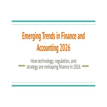 Emerging Trends in Finance and Accounting 2026 | PDF