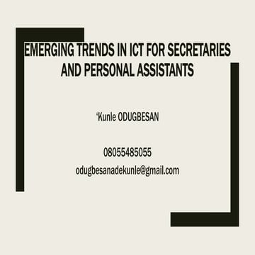 Emerging trends in ict for secretaries
