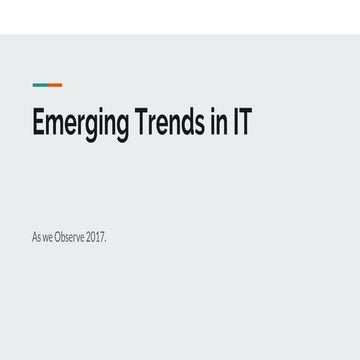 Emerging trends in IT 2018
