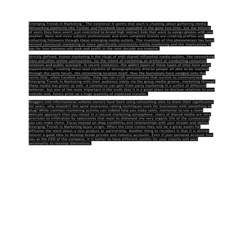 Emerging trends in marketing