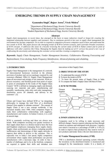 Trends Emerging in Supply Chain and Logistics | PDF | Logistics | Business
