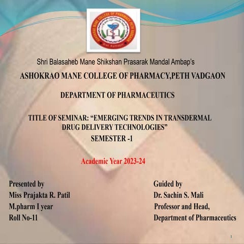 “EMERGING TRENDS IN TRANSDERMAL DRUG DELIVERY TECHNOLOGIES”.pptx