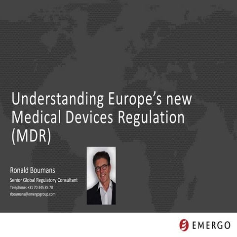 Webinar: Europe's new Medical Device Regulations (MDR)