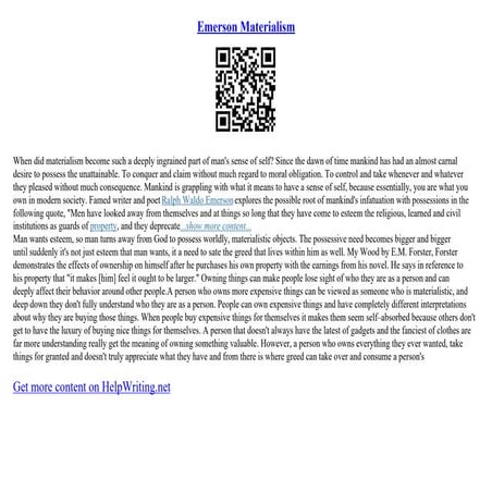 Emerson Materialism