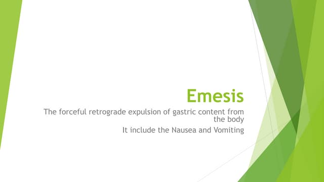 Nausea and vomiting | PPTX