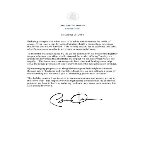 President Obama's #GivingTuesday Message