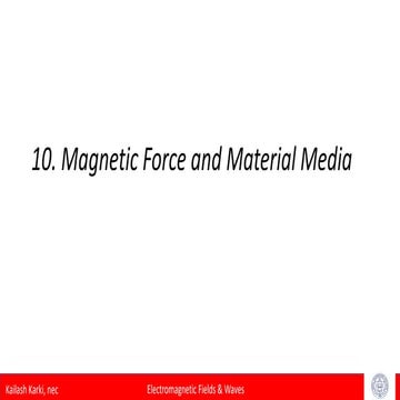 Magnetic Force and Material Media | PDF