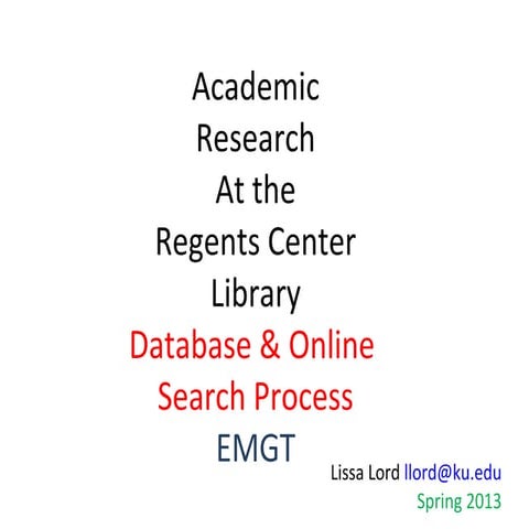 Engineering Management Library Research Slides 