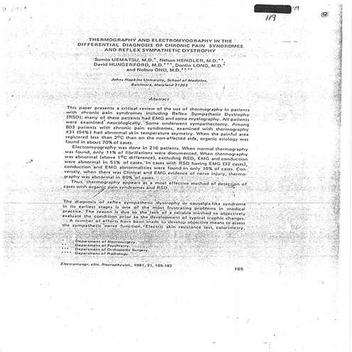 Emg vs. thermography to diagnose crps and radiculopthy