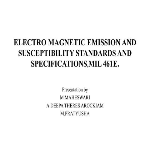 ELECTROMAGNETIC EMISSION AND SUSCEPTIBILITY STANDARDS AND SPECIFICATIONS,MIL ...