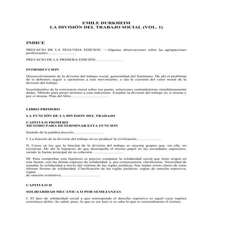 La división del trabajo social