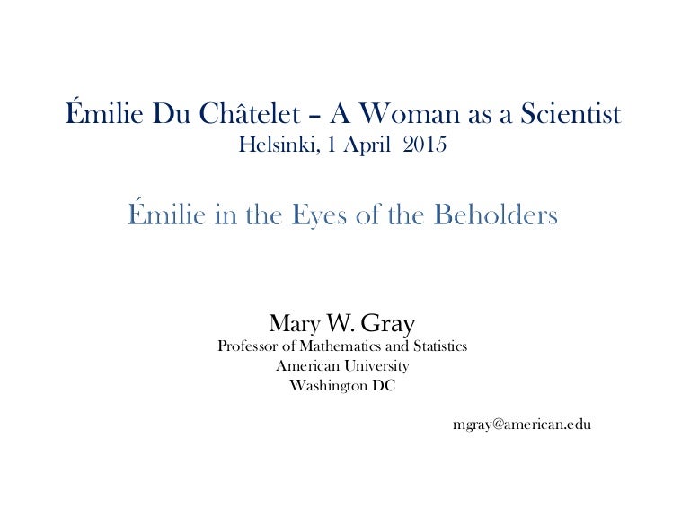 Emilie In The Eyes Of The Beholders