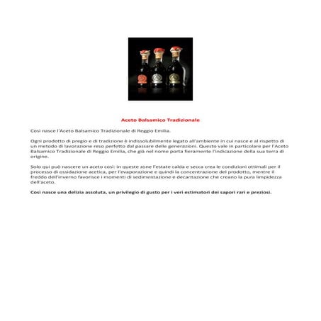 Emilia A Tavola - Aceto Balsamico Tradizionale