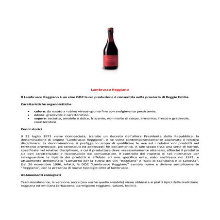 Emilia A Tavola - Lambrusco Reggiano