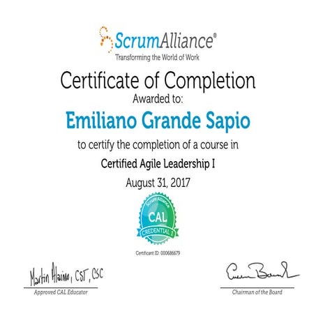 Certified Agile Leadership I