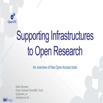 Supporting infrastructures for Open Access