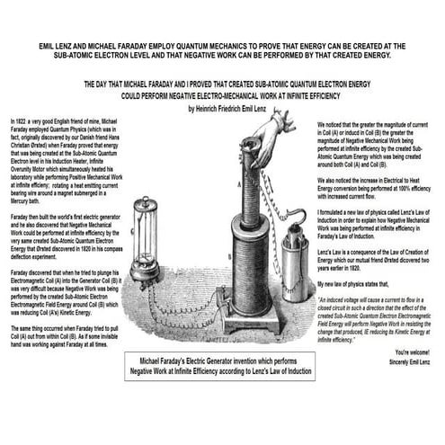 IN 1822 EMIL LENZ AND MICHAEL FARADAY EMPLOY QUANTUM MECHANICAS TO PROVE THAT...