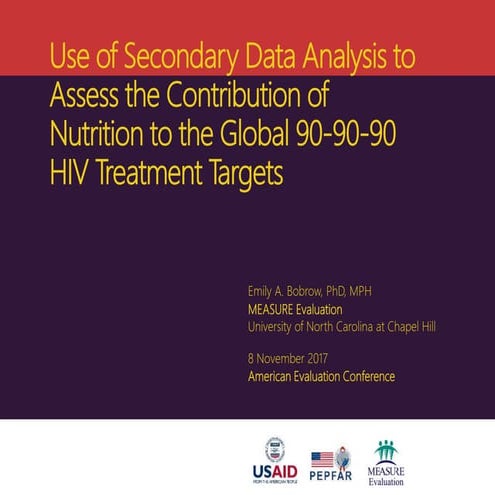 Use of Secondary Data Analysis to Assess the Contribution of Nutrition to the...