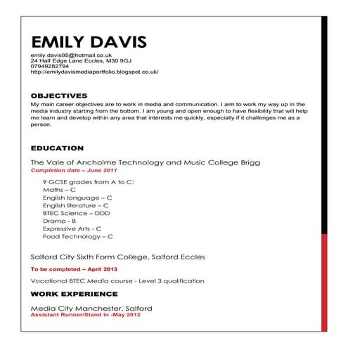 Emily Davis CV