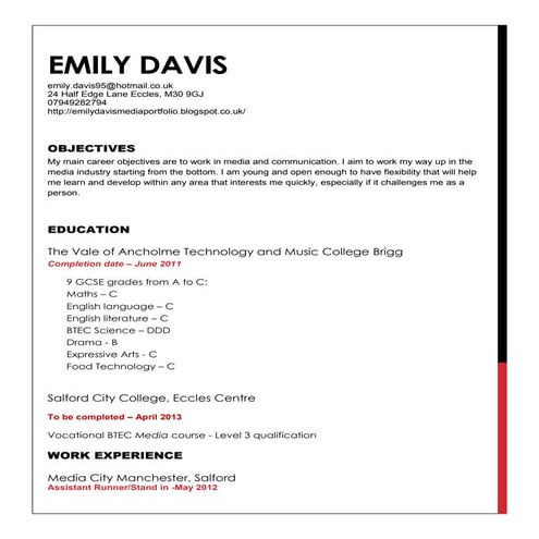 Emily Davis CV