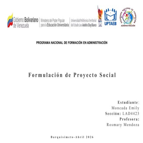 Proyecto Socio-Productivo: Evaluación y Formulación de Proyectos ...