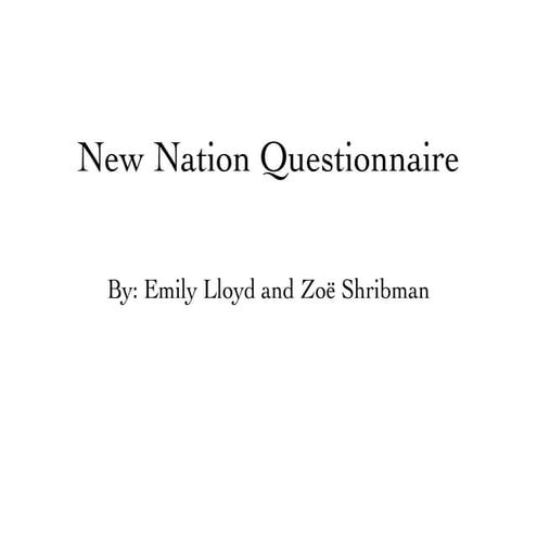 Emily Zoe New Nation Study Guide