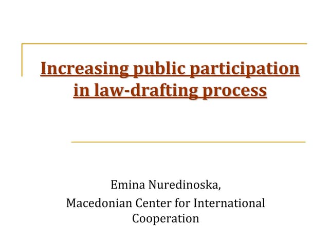 [2011] Increasing public participation in law-drafting process - Emina Nuredinoska 