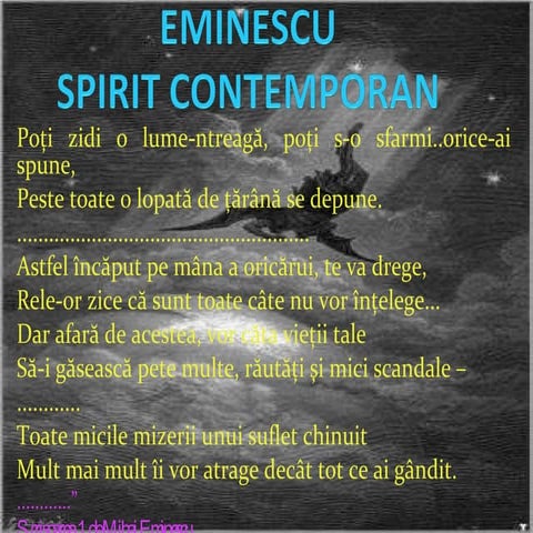 Eminescu   prezentare bibl. mares crina