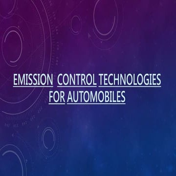 Emission  control technologies for automobiles