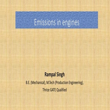 Emissions in engines
