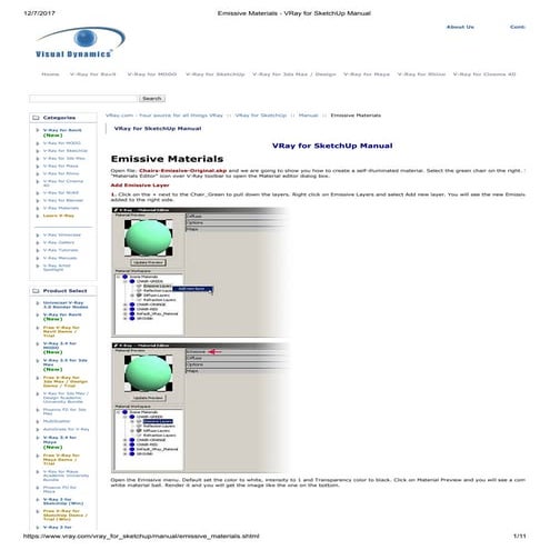 Emissive materials   v ray for sketch-up manual