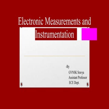 Electronic Measurements and Instrumentation 