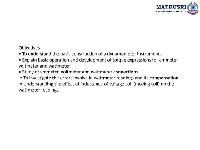 Electrical Measurements & Instrumentation/Electrodynamometer Type Instruments