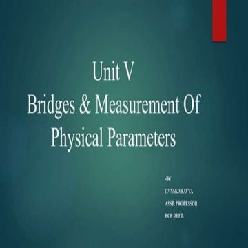 bridges and measurement of physical parameters