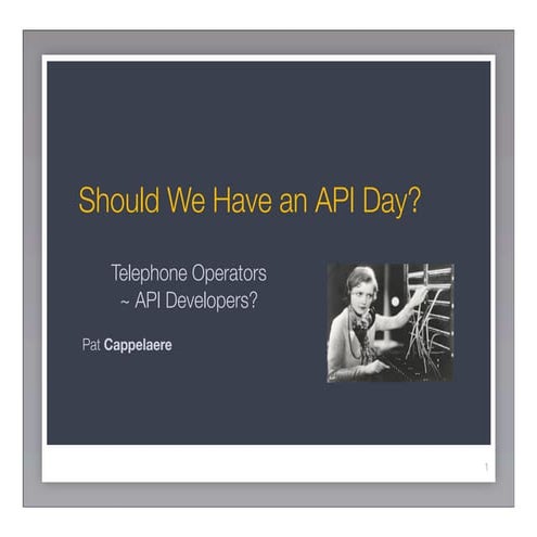 Shoudl We Have An API Day?