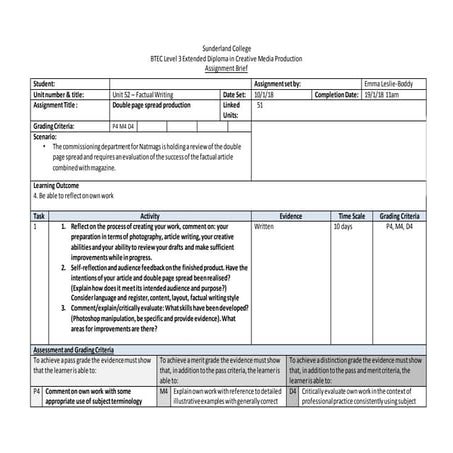 Emmas evaluation:brief