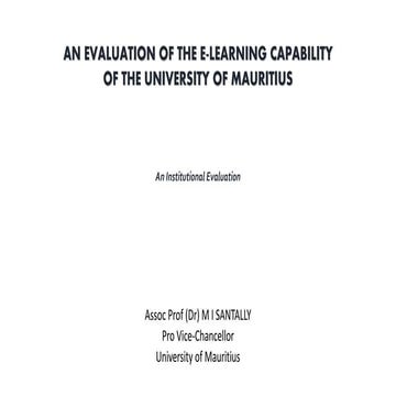 eLearning Maturity Assessment of the University of Mauritius