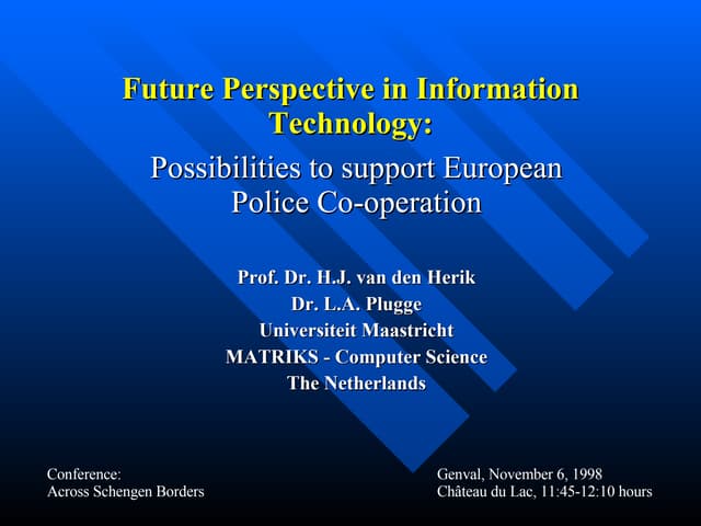 Future Perspective in Information Technology (1998)