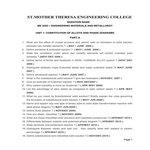 ENGINEERING MATERIALS AND MATERIALS NOTES