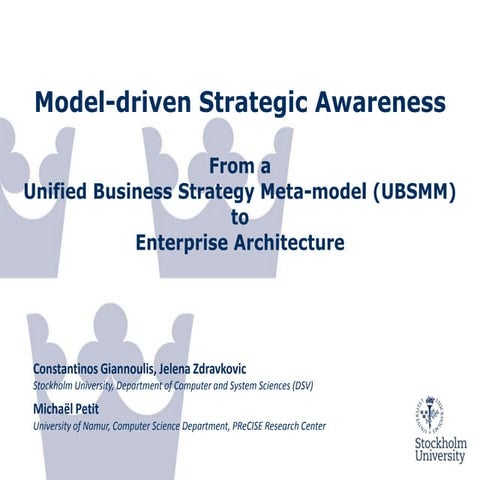 Model-driven Strategic Awareness: From a Unified Business Strategy Meta-model...