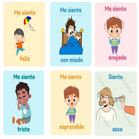 Emociones Simple Ilustración Flashcard Tarjetas.pptx