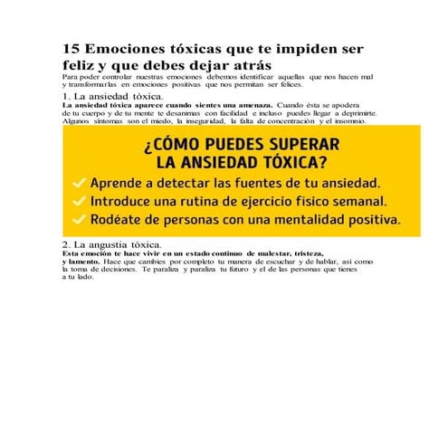 Emociones toxicas