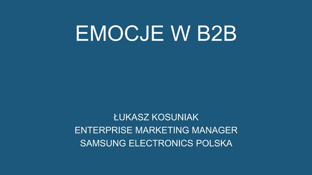 Emocje w marketingu B2B