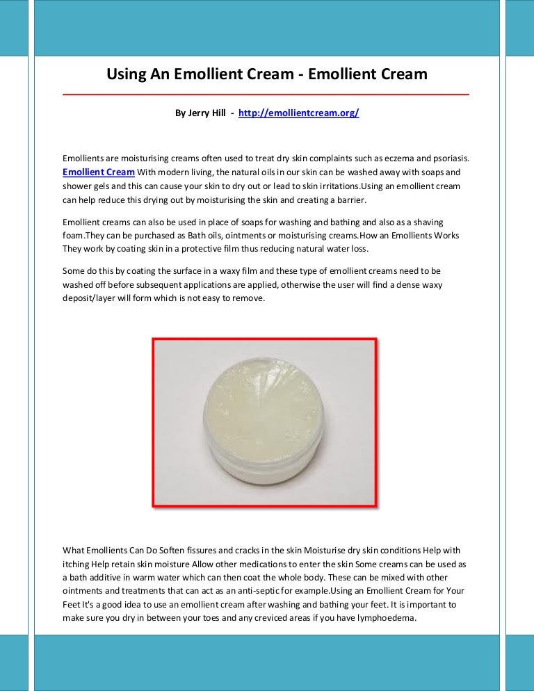 types of emollient cream