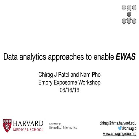 Data analytics to support exposome research course slides