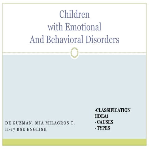 children with emotional and behavioral disorders