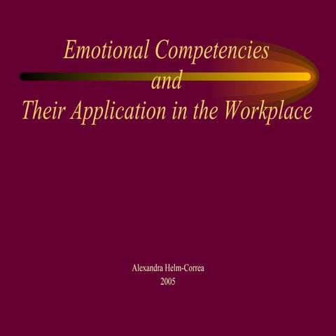 Emotional competencies workshop slides (career skills)