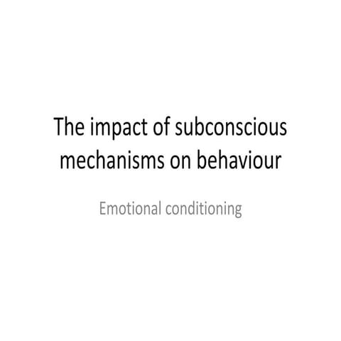 Emotional conditioning