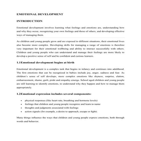 Emotional development