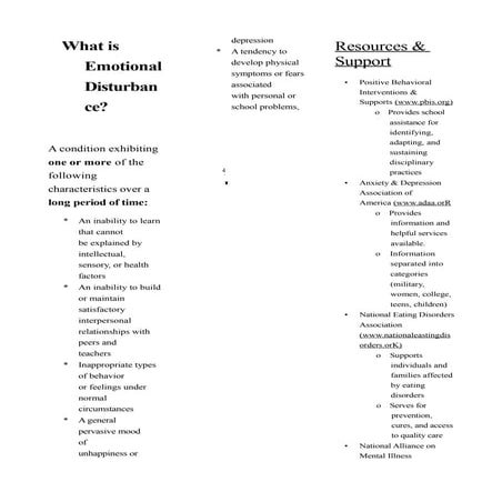 Emotional disturbance